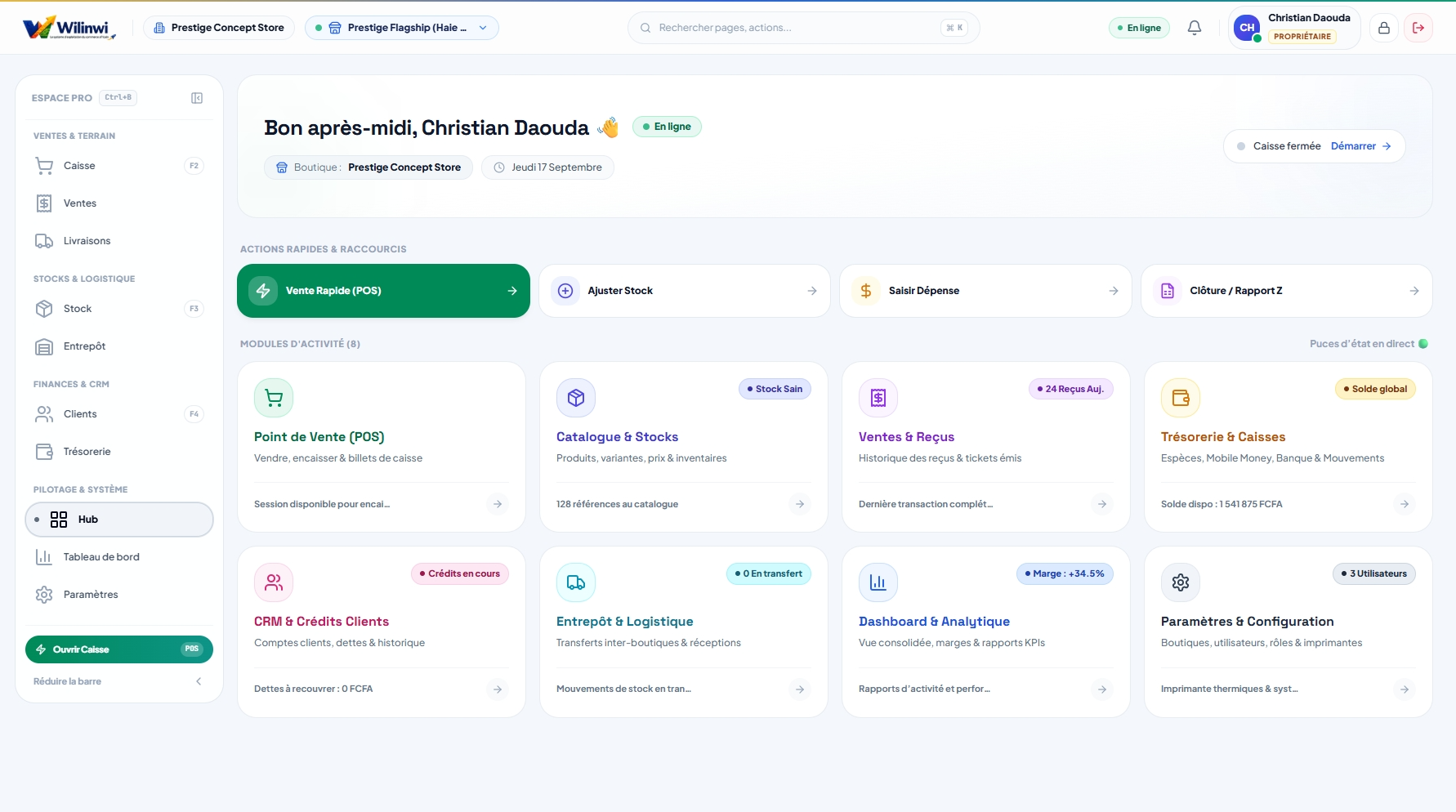Wilinwi — Logiciel de Gestion Commerciale & Caisse POS Offline-First